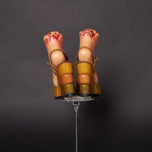 1970s Color Block Bonnie Smith Shoes Wedges